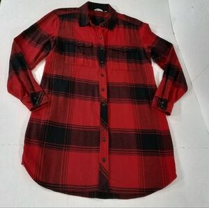 Athleta Trail to Town Plaid Flannel Shirt Dress